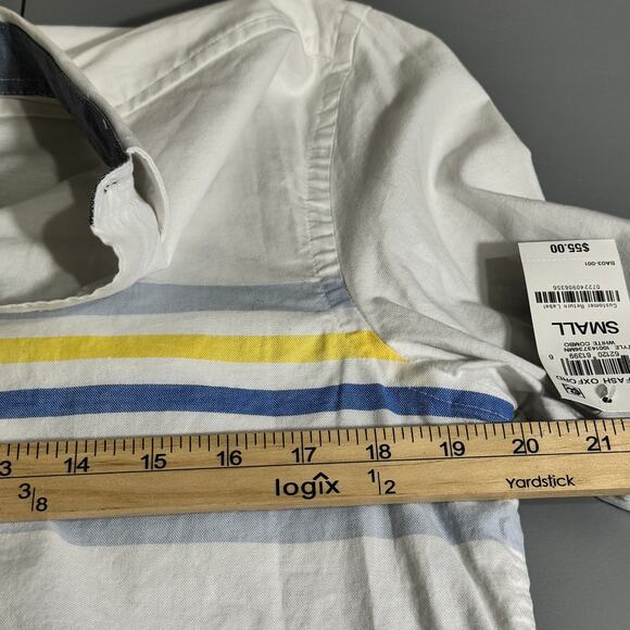 Club Room Mens Casual Button Down Shirt Size Small White Long Sleeve Collared - Picture 11 of 13